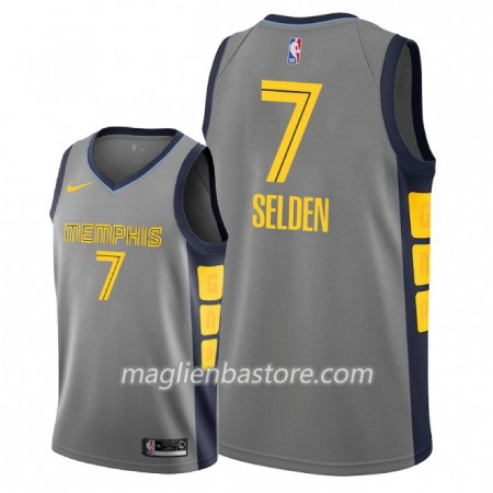 Maglia NBA Memphis Grizzlies Wayne Selden 7 2018-19 Nike City Edition Grigio Swingman - Uomo